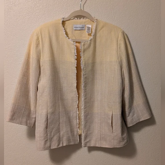 Alfred Dunner Butter Yellow Collarless Blazer - Picture 3 of 6
